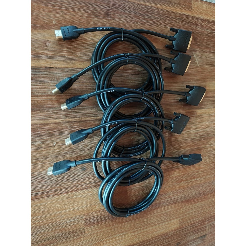 5 New HDMI to DVI-D 24+1 Pin Monitor Cable Male/Male HD HDTV 6 FT Adapter G2
